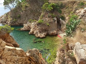 Aguas cristalinas en Cala Foradada